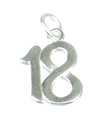 18 Sterling Silber Charm .925 x 1 Geburtstag Alter Nummer Achtzehn Charms