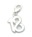 18. Geburtstag Sterling Silber Charm auf Clip .925 x 1 Charms