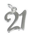 21 sterling silver charm .925 x 1 Birthday Age Number Twenty One charms