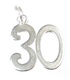 30 sterling silver charm .925 x 1 Birthday Age Number Thirty charms