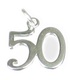 50 sterling silver charm .925 x 1 Birthday Age Number Fifty charms