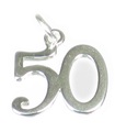 50 breloques en argent sterling .925 x 1 anniversaire âge nombre cinquante breloques