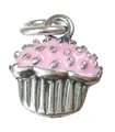 TINY Cupcake Muffin Sterling Silver Charm .925 x 1 Fairy Cake Charms