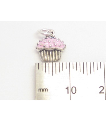 TINY Cupcake muffin sterling silver charm .925 x 1 Fairy cake charms