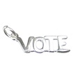 VOTE Sterling Silber Charm .925 x 1 Stimmen Abstimmung Wahl Wähler Charms