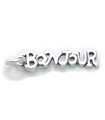 Bonjour Sterling Silber Charm .925 x 1 Hallo Guten Tag Französisch Charms