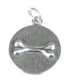 Bone sterling silver charm pendant .925 x 1 bones dog dogs charms