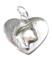 Ciondolo gatto in argento sterling a cuore .925 x 1 Ciondoli ciondoli gatti