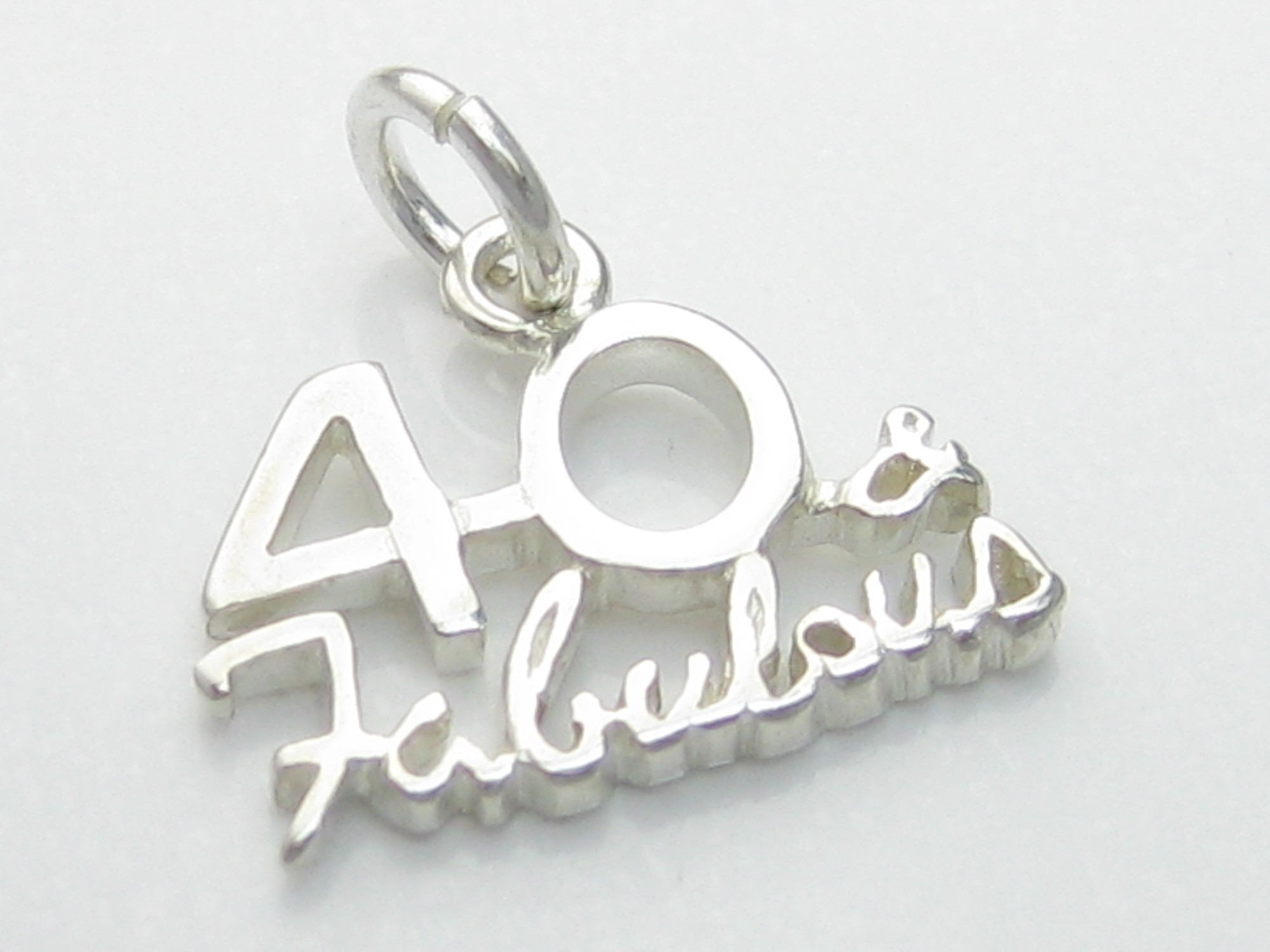 40 and Fabulous sterling silver charm .925 x 1 40th Birthday Age Forty