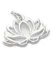 Charm de plata esterlina flor de loto .925 x 1 pureza flores espirituales