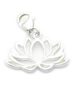 Charm de plata esterlina flor de loto con clip .925 x 1 espiritual