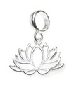 Lotus blomma pärla sterling silver charm .925 x 1 andliga pärlor