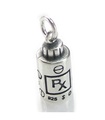 Breloque en argent sterling RX bouteille .925 x 1 pilules et breloques de médecine