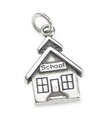 School House Sterling Silber Charm .925 x 1 Education & Schools Charms