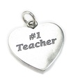 Number 1 Teacher sterling silver charm .925 x 1 Teaching charms