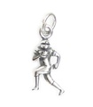 TINY American Football Player Sterling Silver Charm .925 x 1 Piłka nożna