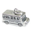 Breloque autobus scolaire en argent sterling .925 x 1 Breloques autobus scolaires