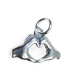 Mano Corazón Corazón-Manos Charm de plata de ley .925 x 1 Charms de amor