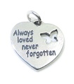 Charme en argent sterling Always Loved Never Forgotten .925 x 1 Charmes d'amour