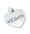 Veganistische sterling zilveren bedel .925 x 1 Veganisme Geen vlees Veganisten bedeltjes