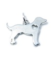 Dog with Heart sterling silver charm .925 x 1 Doggy Dogs charms