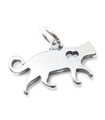 Chat avec breloque en argent sterling coeur .925 x 1 breloques Pussy Cats