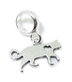 Charm de plata de ley con cuentas de gato y corazón .925 x 1 cuentas de gatos de amor