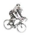 Bike Cyclist Sterling Silber Charm .925 x 1 Biking Cycling Charms