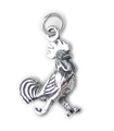 Cockerel Rooster charm i sterling silver .925 x 1 Bird charms