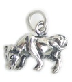 Breloque vache en argent sterling .925 x 1 Breloques vaches et fermiers