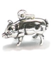 Pig sterling silver charm .925 x 1 Farming and Piggy Pork charms