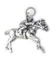 Jockey on Race Horse charm i sterling silver .925 x 1 Racing charm