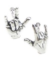 I Love You hand sign sterling silver charm .925 x 1 Signering charms