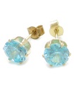 Boucles d'oreilles en or jaune 9 carats avec zircon cubique couleur Aqua .375 x 1 paire IDAP2807