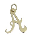 Ciondolo iniziale lettera A in oro giallo 9ct .375 x1 lettere iniziali charms