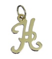 Ciondolo iniziale lettera H in oro giallo 9ct .375 x1 Lettere iniziali charms