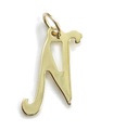 Charm iniziale N Lettera 9ct in oro giallo .375 x1 Lettere iniziali charms