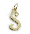 Initial S Letter 9ct gult guld charm .375 x1 Letters Initial charms