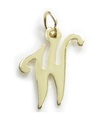 Charm inicial Letra W en oro amarillo de 9 ct .375 x1 Colgantes de iniciales de letras