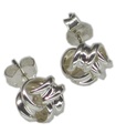 Orecchini a bottone in argento sterling con nodo .925 x 1 paio di nodi a bottone