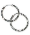 Orecchini a cerchio in argento sterling da 30 mm con taglio a diamante, 925 x 1 paio di cerchi