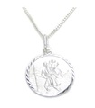 Saint Christopher hänge i sterlingsilver på en 18 tums kedja .925