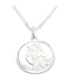 Pendentif en argent sterling de Saint Christophe sur une chaîne de 18 pouces .925