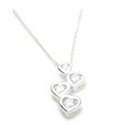 Heart CZ hänge på 16 tums sterling silver kedja .925 Hearts Love