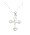 Cubic Zirconia kruis op een 16 inch sterling zilveren ketting .925