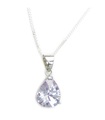 Lavendelkleurige Cubic Zirconia sterling zilveren hanger aan 16 inch ketting