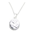 Teddy Bear Locket su collana a catena in argento sterling da 16 pollici .925 x 1