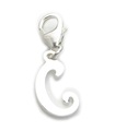 Lettera C iniziale charm in argento sterling su clip da 9 mm .925 x1