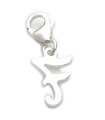 Lettera F iniziale charm in argento sterling su clip da 9 mm .925 x1