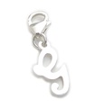 Lettera G Charm iniziale in argento sterling su clip da 9 mm .925 x1